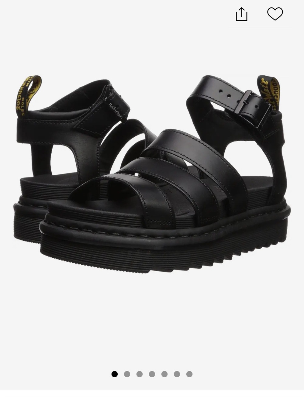 Dr. Martens Black Leather Platform Gladiator Sandals